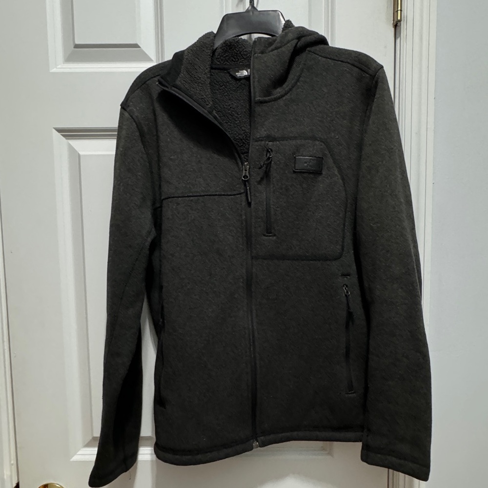 The North face size m full zip gray hoodie
